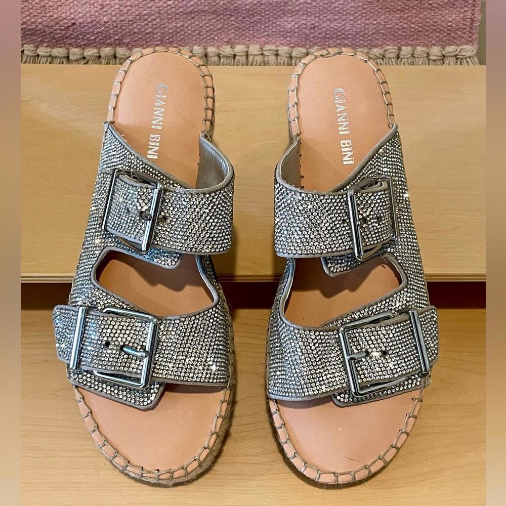 NWOT- Gianni Bini- Tyyla Rhinestone Espadrille Sandals- Women's Size 7.5